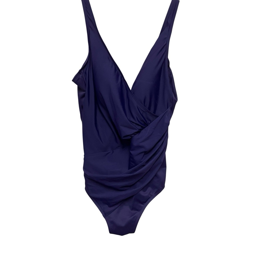 Miraclesuit Oceanus Slimming Soft Cup Vneck Resortwear Beach Purple Swimsuit  16